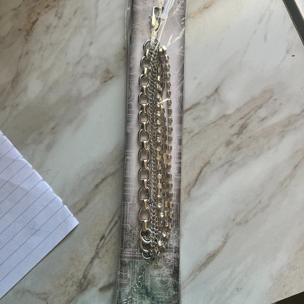 Tim Holtz Assemblage silver multistrand bracelet